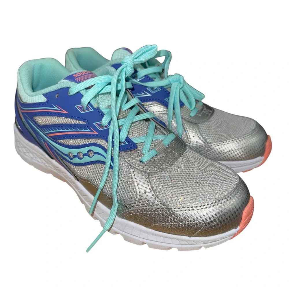 NEW Saucony Cohesion 14 Running Shoes Girls 6M Sneakers Blue Periwinkle SK165555